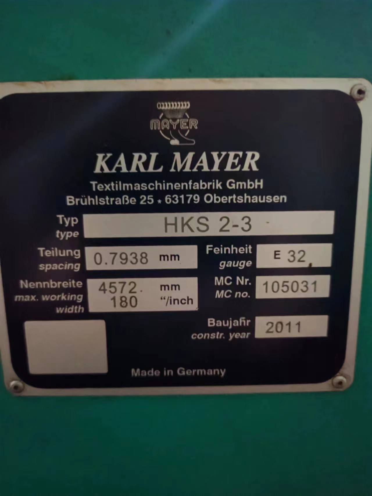Основовязальная машина Karl Mayer HKS2-3 (3)