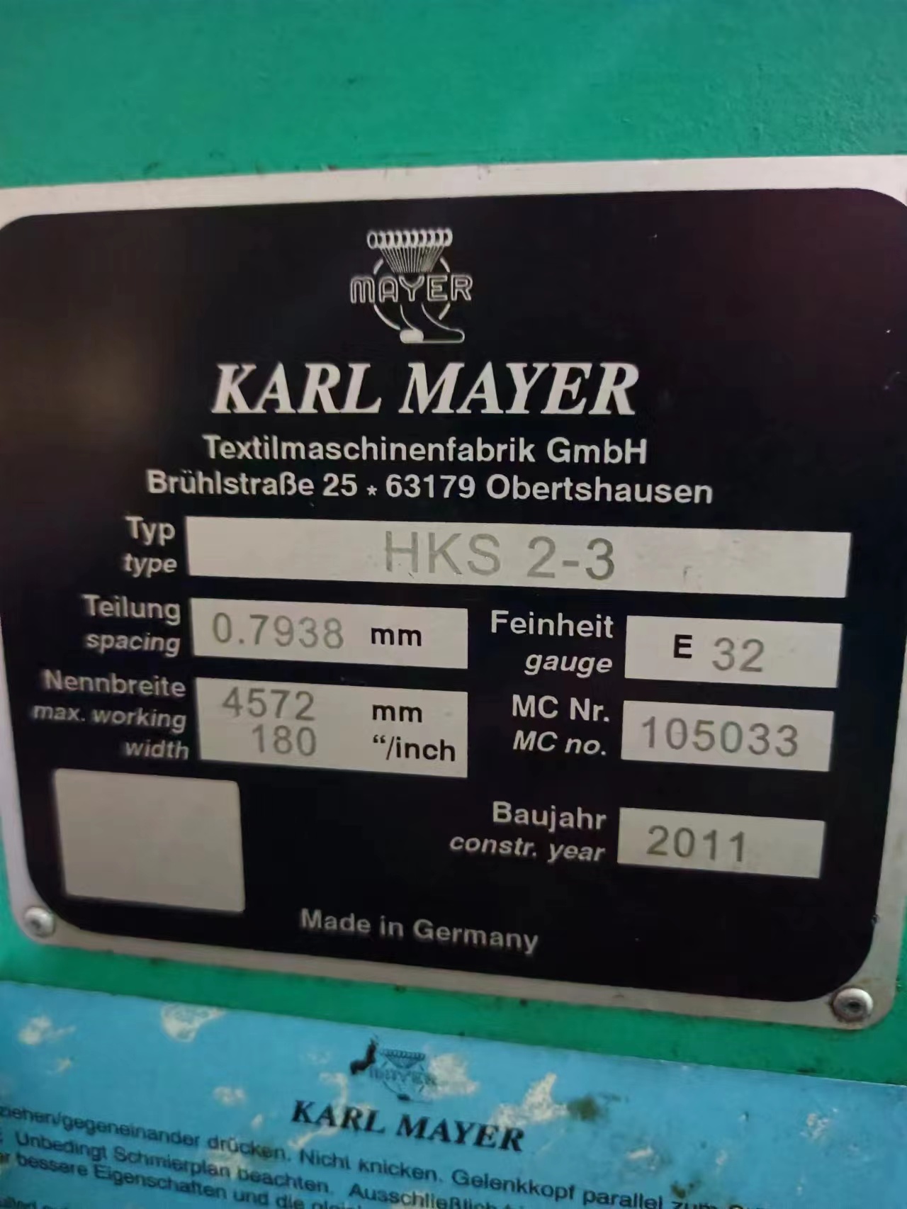 Основовязальная машина Karl Mayer HKS2-3 (2)